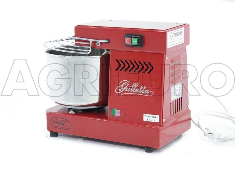 Pétrin à spirale électrique - Famag Grilletta IM 5 Color - Rouge 5 kg - 8 L