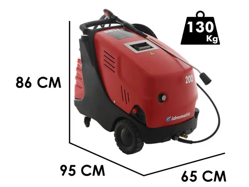 Idromatic Kon 200.15 - Nettoyeur haute pression à eau chaude professionnel - triphasé - 200 bar - 900 l/h