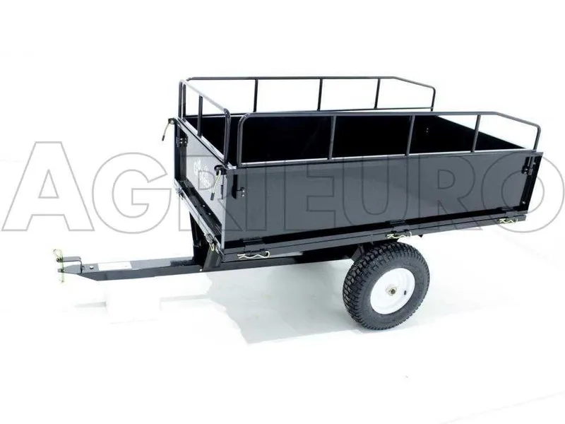 Remorque basculante tractée MAXI en acier pour tondeuse autoportée - parois démontables