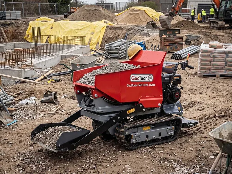 GeoTech Pro GeoPorter 550 DHSL Hydro - Brouette motorisée avec benne élévatrice à pantographe