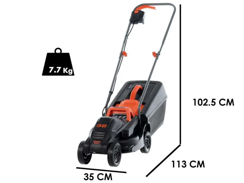 Black & Decker BEMW351-QS - Tondeuse à gazon électrique - 1000W - Coupe de 32 cm