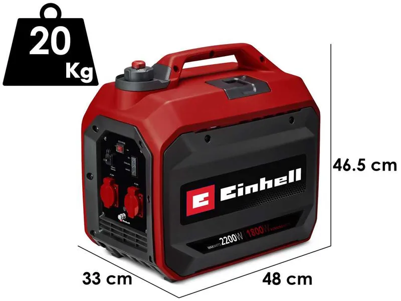 Einhell TC-IG 2200 - Groupe électrogène inverter à essence de 1.9 kW - Continu 2.2 kW Monophasé