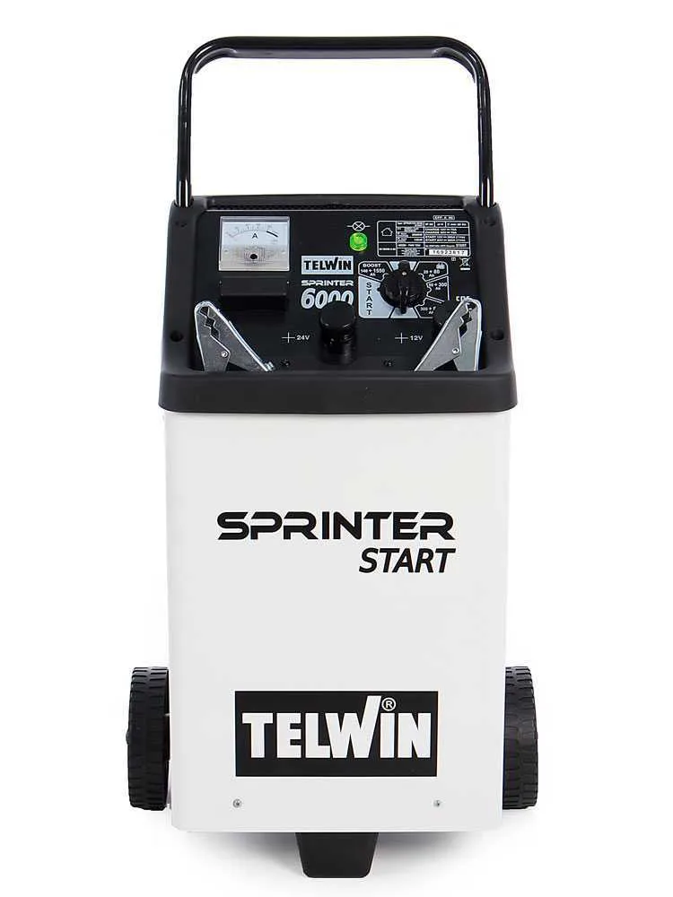 Telwin Sprinter 6000 Start - Chargeur de voiture et démarreur - batteries 12/24V, 20 à 1550Ah