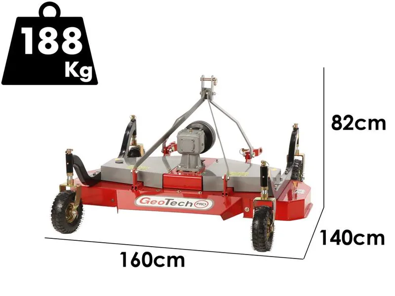 GeoTech Pro TLP 180 - Plateau de coupe pour tracteur – 3 rotors à 1 lame