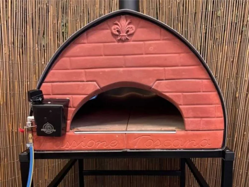 Pizza Party Bollore - Four à pizza hybride 2-en-1 gaz/bois - Chambre de cuisson 60 x 60 cm - Sole en briques réfractaires
