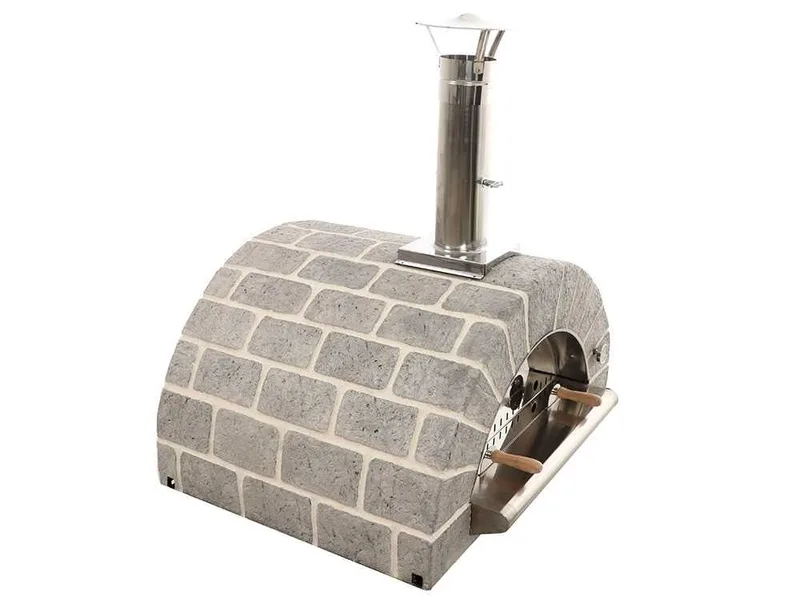AgriEuro family stone - Four à bois pour pizzas d'extérieur Gris de 80X60 - 4 pizzas