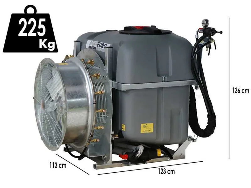 Gray 600/70 - Atomiseur porté avec attache à tracteur pour pulvérisation - Capacité 600 L - Pompe AR713