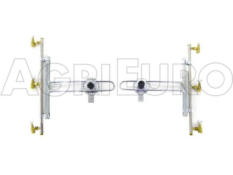 Couple de rampes inox de désherbage avec Jets papillon laiton 3+3 équipé de supports INOX