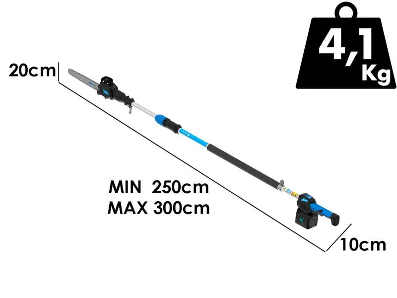 Campagnola T-REX 250-300 - Élagueuse à batterie sur perche - Batterie 21,6 V 5 Ah