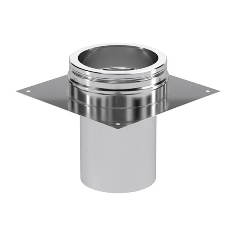Schiedel ICS plaque de base ouverte Ø130 mm pour rallonge de conduit de cheminée double paroi brillante