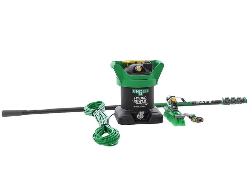 Unger Hydropower Ultra DI - Kit de nettoyage pour vitres et panneaux photovoltaïques - Perche télescopique en carbone 170-600 cm
