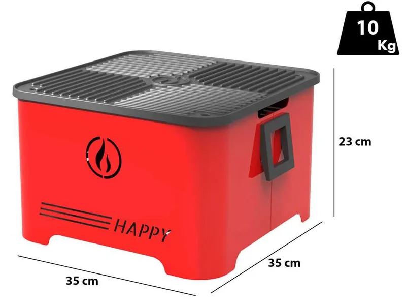 Linea VZ Happy Rosso - Barbecue à pellets portable