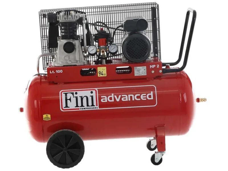 Fini Advanced MK 102-100-2M - Compresseur d'air électrique monophasé à courroie - Moteur 2 CV - 100 L
