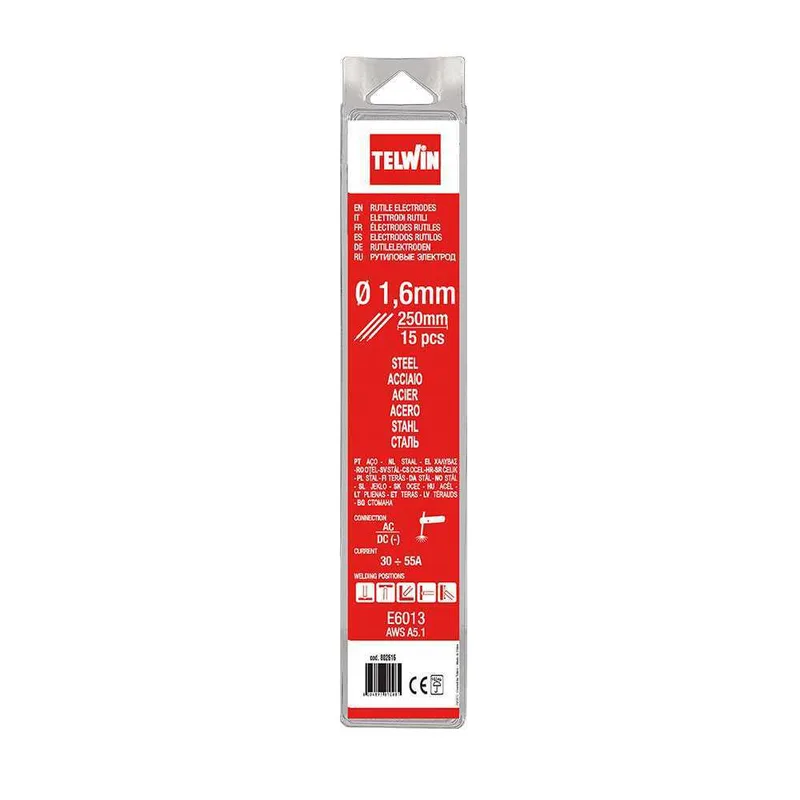 Électrodes rutiles d. 1,6 mm Telwin - 15 pcs