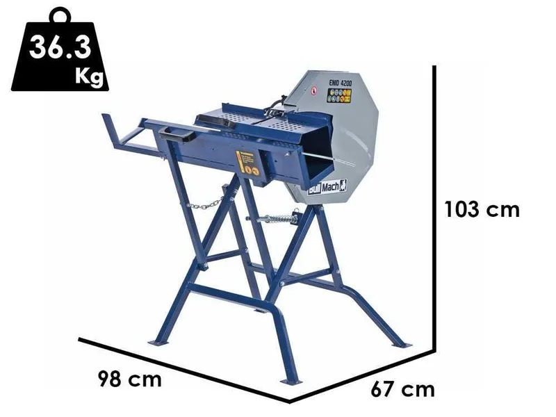 BullMach ENIO 4200 - Scie à bûches électrique - scie circulaire à chevalet monophasée