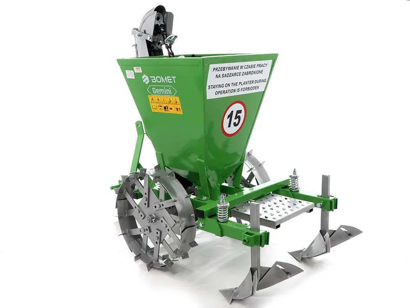 Bomet Gemini - Planteuse de pommes de terre à une rangée - Roues métalliques réglables