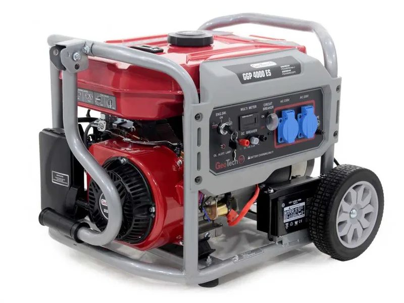GeoTech Pro GGP 4000 ES - Groupe électrogène sur chariot avec AVR 3.6 KW - Continue 3.2 kw Monophasé