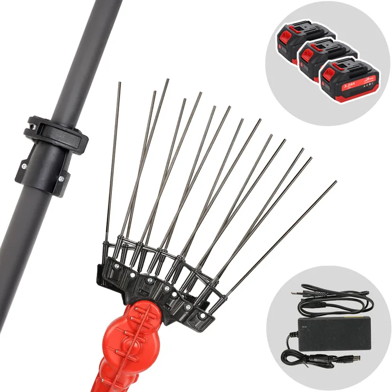 Aima Tandem Cordless - Peigne vibreur électrique à batterie - Perche télescopique en aluminium 195-300 cm - 3 x 21 V 5,2 Ah