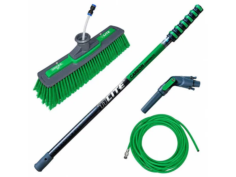 Unger Hydropower Ultra Expert - Kit de nettoyage pour vitres et panneaux photovoltaïques - Perche nLITE Carbon Composite 170-860 cm