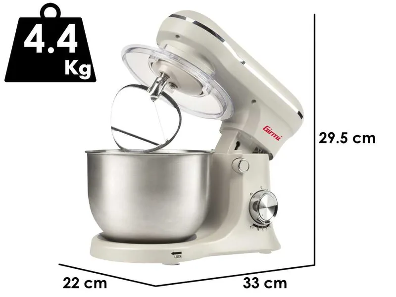 Girmi Gastronomo IM2101 - Batteur mélangeur planétaire - Cuve de 5 litres
