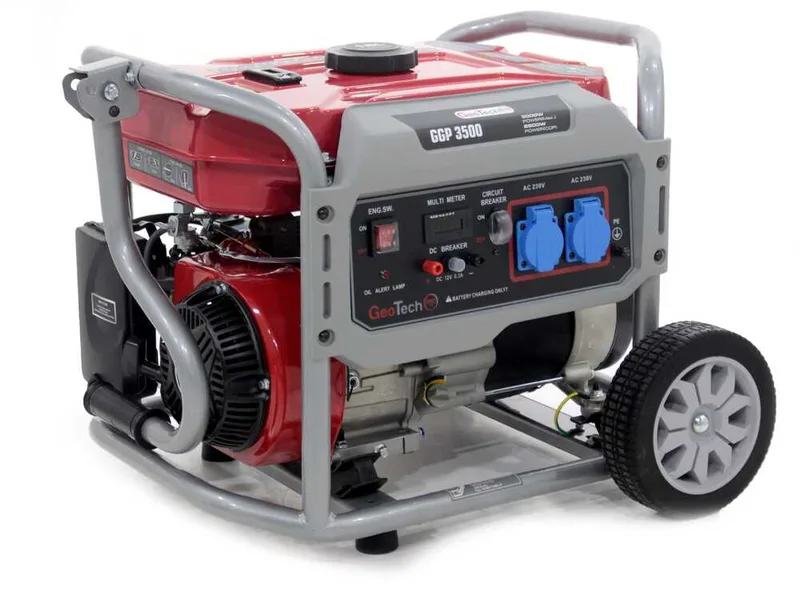 GeoTech Pro GGP 3500 - Groupe électrogène sur chariot avec AVR 3 kW - Continue 2.8 kw Monophasé