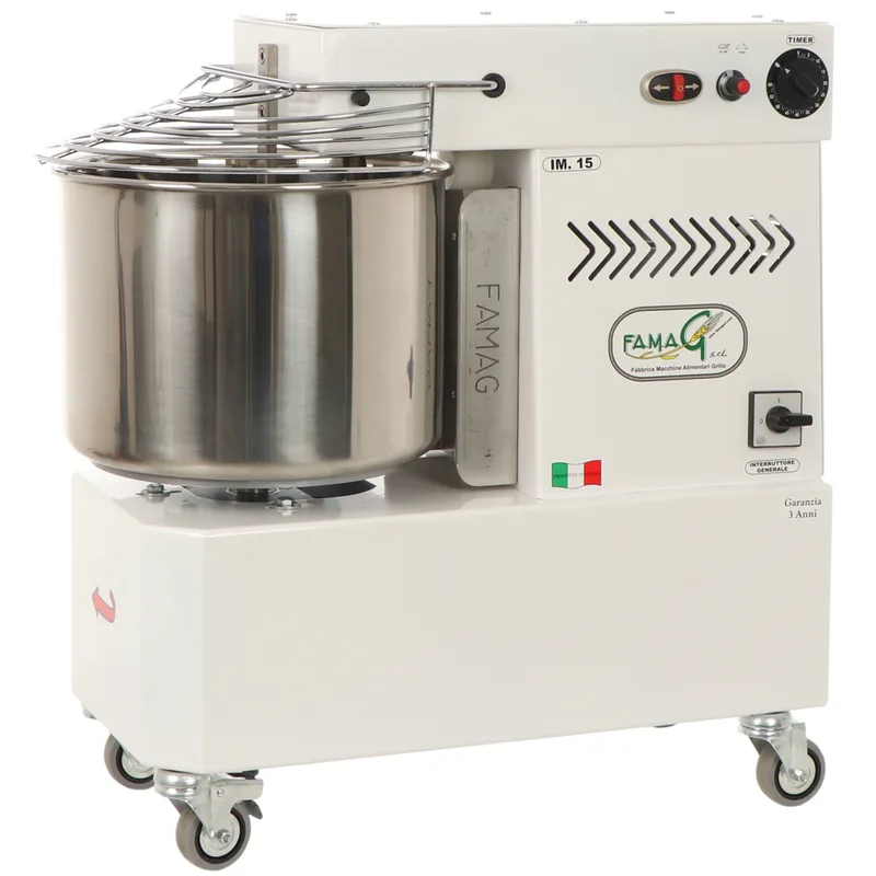 Pétrin à spirale Famag Grilletta IM15 S 10 vitesses - Haut niveau d'hydratation - Capacité de la cuve 15 Kg 19 L