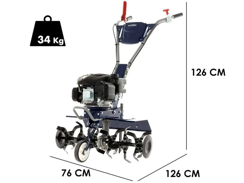 BullMach FLORA 60 - Motobineuse à essence 4,5 CV - Moteur Loncin 139 cm3