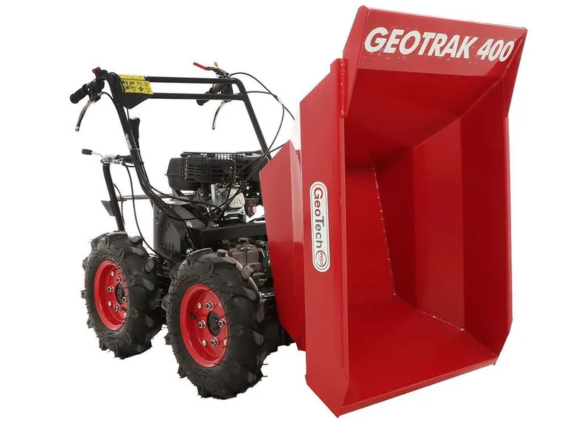 Brouette à moteur GeoTech Pro GEOTRAK 400 - benne dumper 400 kg - 4 roues motrices