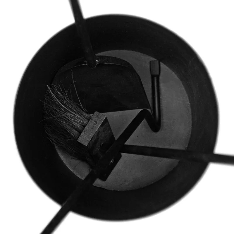 Raik Ensemble d'outils de cheminée Edgar, 3 pièces, noir, poignées en acier inoxydable, 31 cm