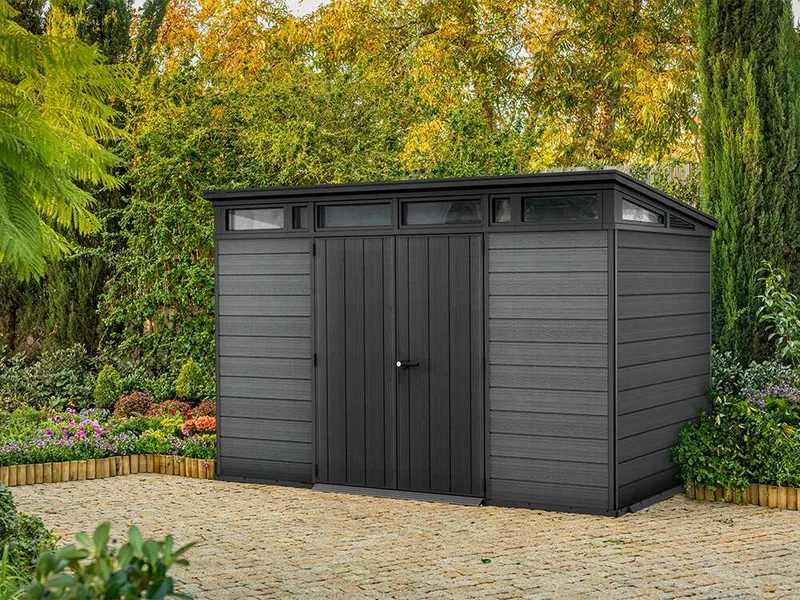 Keter Cortina 11 x 7 - Abri de jardin - Avec porte à double battant - 340 × 218 × 226 cm