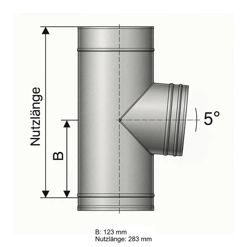 Schiedel PRIMA PLUS raccordement tuyaux 85° Ø130 mm simple paroi mat