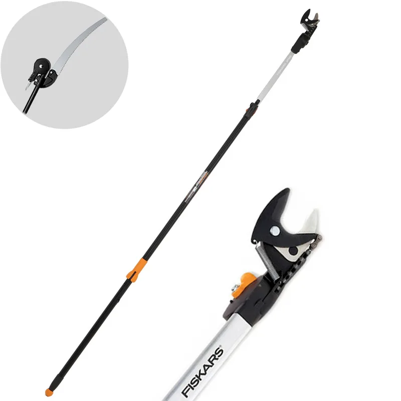 Fiskars UP86 - Coupe-branches télescopique professionnel - perche de 240/400 cm + scie de 45 cm - Ø 32 mm