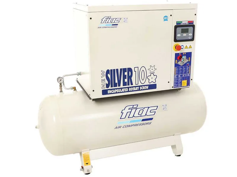 Fiac New Silver 10/300 - Compresseur rotatif triphasé à vis silencieux - Moteur 10 HP
