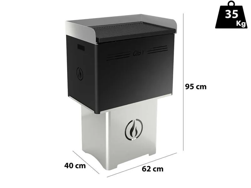 Linea VZ QBY Nero (noir) - Barbecue pyrolytique à pellets portable