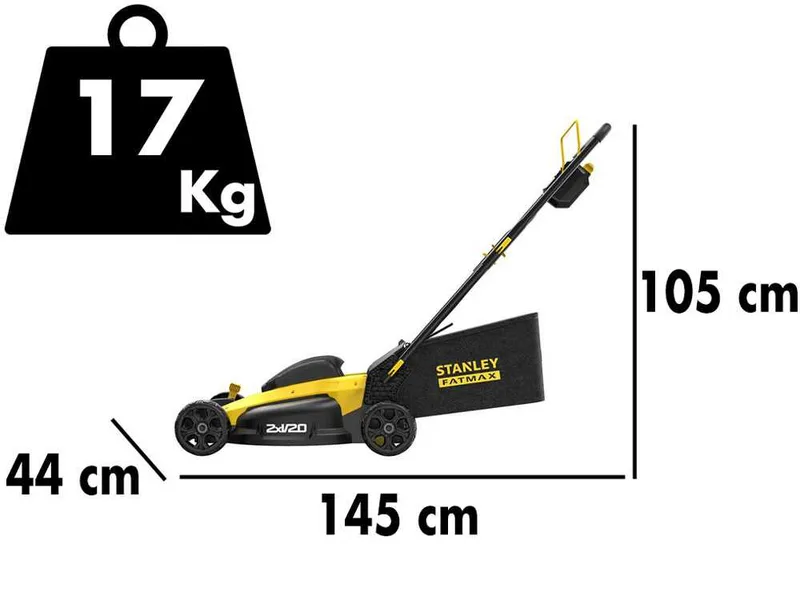 Stanley Fatmax SFMCMW2651M - Tondeuse à gazon à batterie - 2x18V/4Ah - Coupe 40 cm