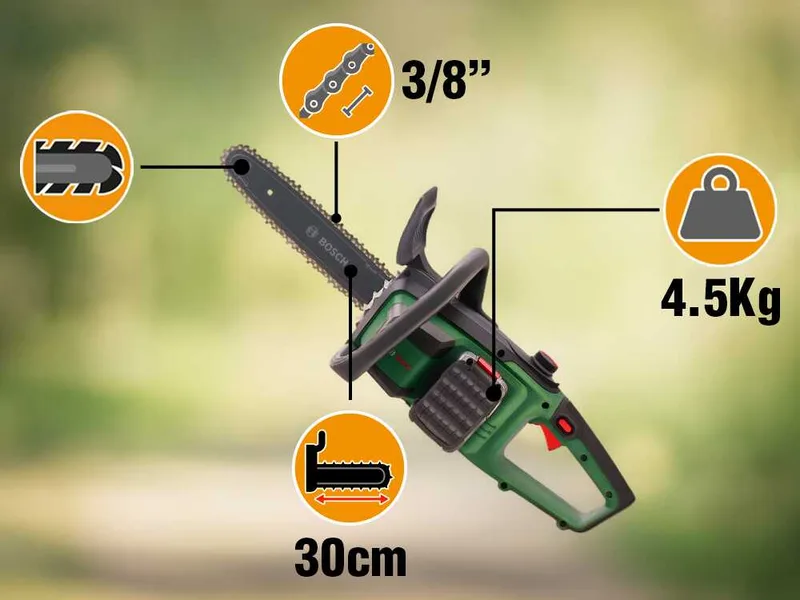 Bosch PKE18V-30-28 - Tronçonneuse à batterie - 18 V 4 Ah - Guide de 30 cm