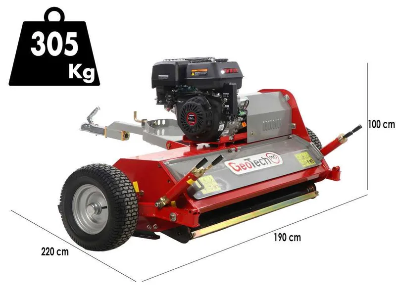 GeoTech Pro GTRB120 - Tondeuse débroussailleuse tracté pour quad - Loncin G420FD