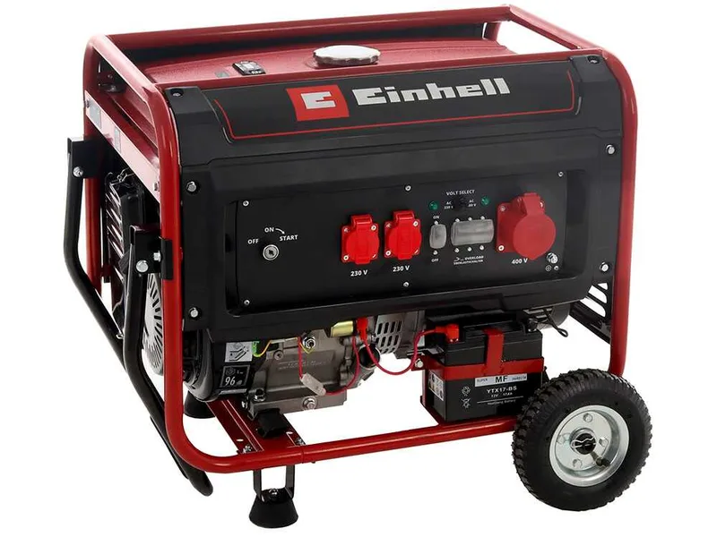 Einhell TC-PG 55/E5 - Groupe électrogène 5.5 kW triphasé à essence 4T - Sur chariot