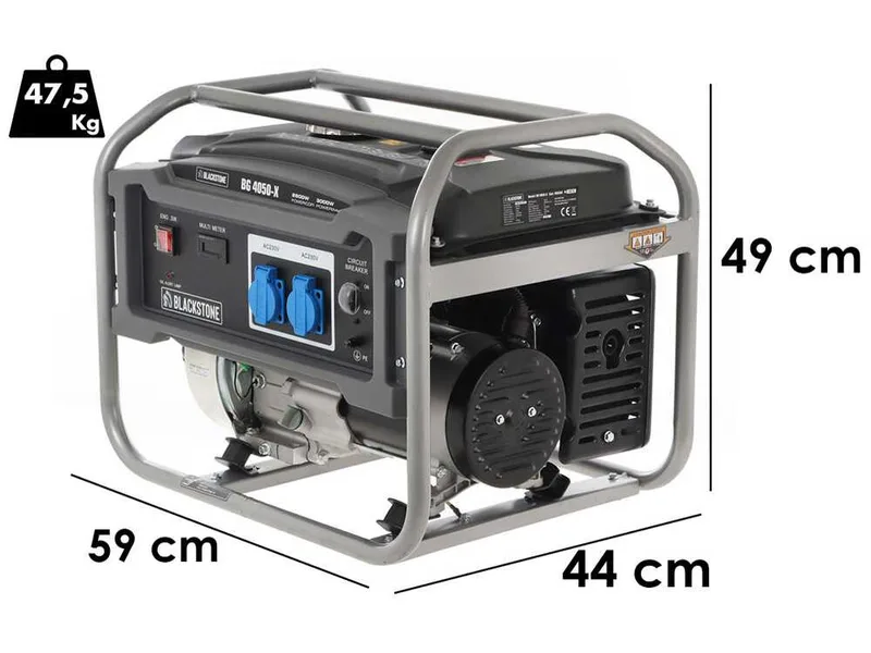 Blackstone BG 4050-X - Groupe électrogène avec AVR 3 kw - Continue 2.8 kW Monophasé