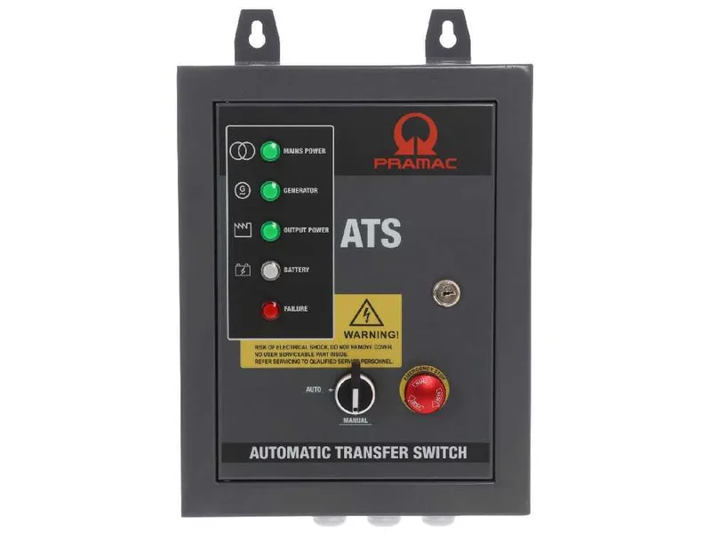 Boîtier ATS monophasé Pramac pour les groupes électrogènes PMi 4500 et PMi 6500