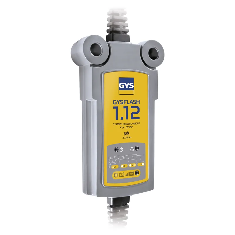 GYS Flash 1.12 - Chargeur et mainteneur de charge automatique - Batteries 12 V de 1,2 à 32 Ah