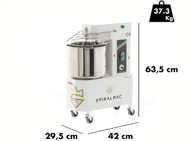 Pétrin à spirale spiralmac SV8 royal hh - Capacité de pâte 8 Kg - 10 vitesses