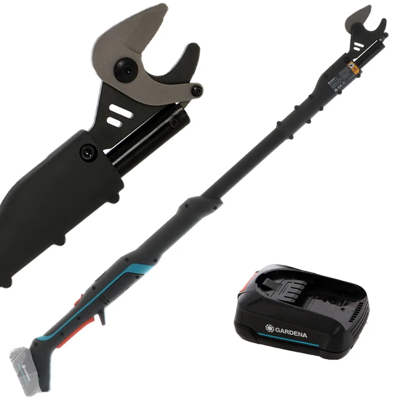Gardena EasyCut 110/18V P4A - Sécateur électrique d'élagage sur perche - 18V 2Ah - Diamètre de coupe 28 mm