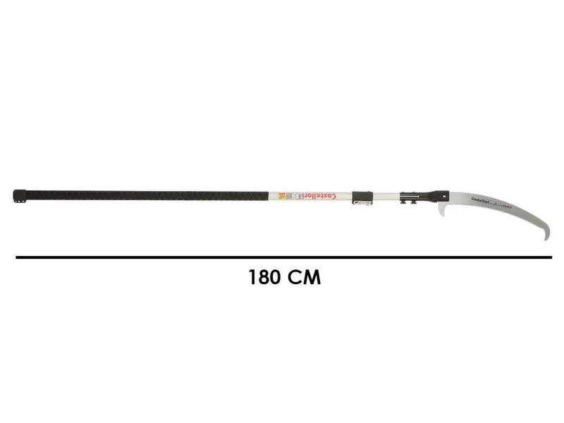 Castellari PO35P+ATO3 - Scie de jardin sur perche ovale en aluminium - 180-300 cm - Lame de 35 cm