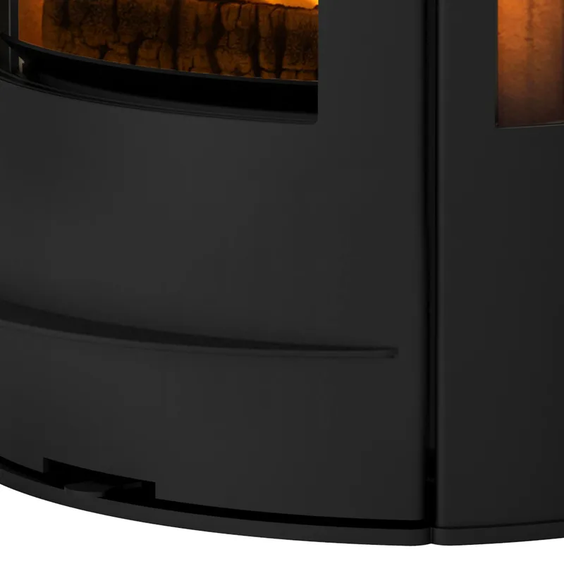 Poêle à bois Lotus Liva 8G Noir, sortie de fumée par le haut