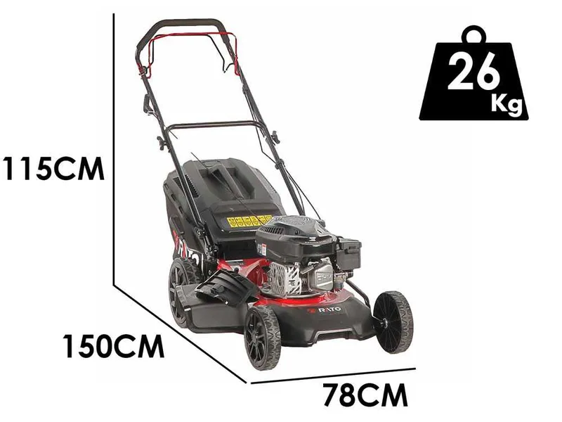 Rato Multipower RMS46Q-V145 - Tondeuse à gazon thermique tractée - Moteur Rato de 144 cc
