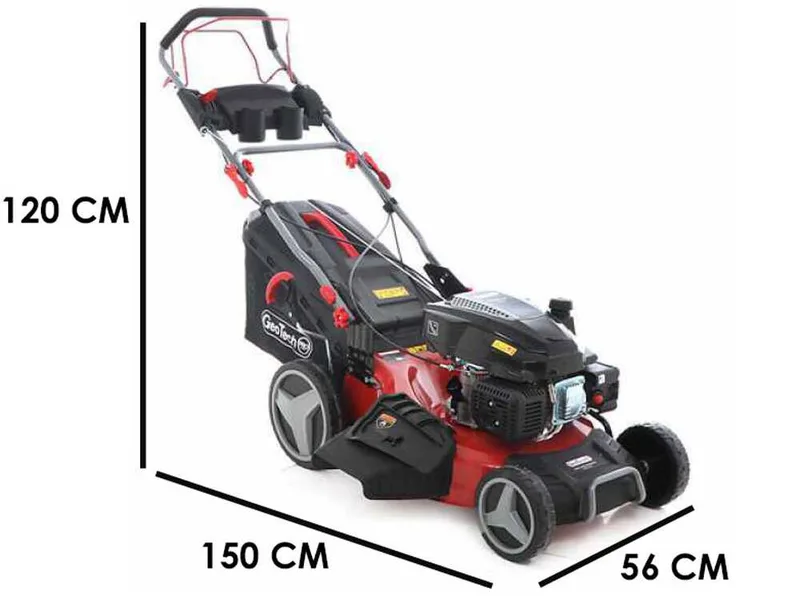 GeoTech Pro S53-225 BMSGW - Tondeuse à gazon thermique tractée - 224 cc - Lame de 53 cm