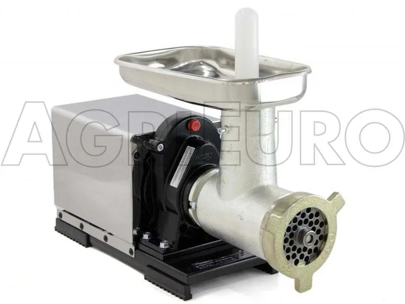 Hachoir à viande Reber 9504N INOX - N.32 - Moteur électrique à induction professionnel de 1200W - Motoréducteur standard