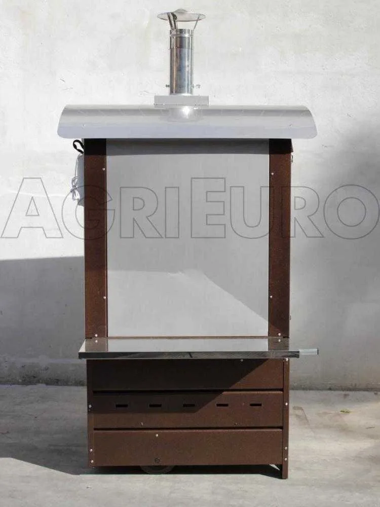 AgriEuro Maximus 80 Deluxe EXT - Four à bois en acier d'extérieur - Cuivre émaillé - Inox