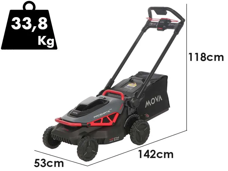 MOVA GL620 - Tondeuse à gazon à batterie - 60 V 5 Ah - Coupe 47 cm